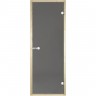 Дверь стеклянная HARVIA 7х19 коробка осина, стекло серое D71902H