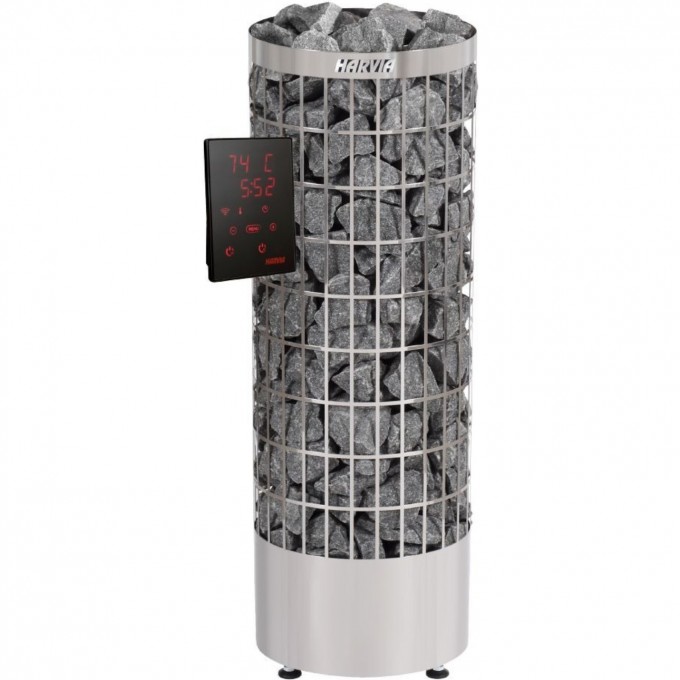 Электрическая печь HARVIA CILINDRO PC70XW WIFI STEEL (с выносным пультом в комплекте) HPC704XW