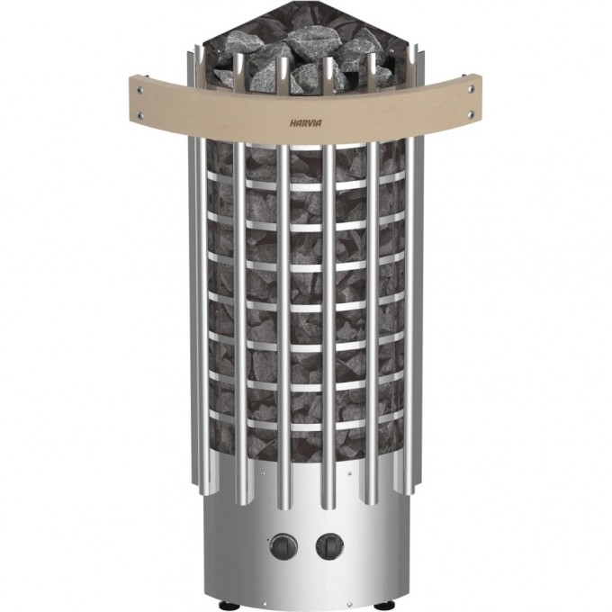 Печь электрическая HARVIA GLOW CORNER TRC70 со встроенным пультом, угловая HTRC700400